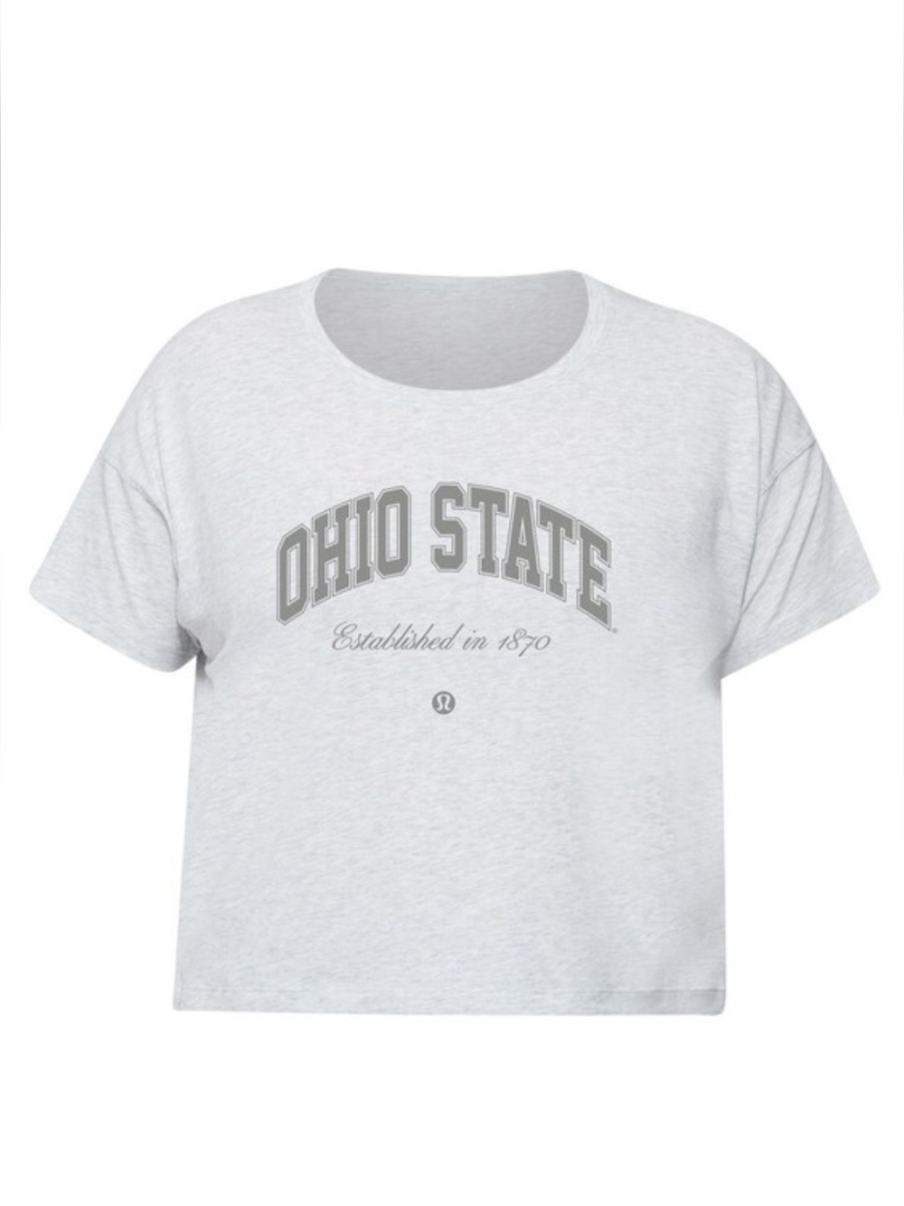 Lululemon Ohio State Buckeyes Cates Crop Tee - Gray / Size 4 NWT
